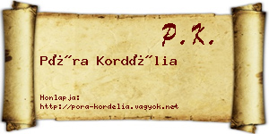 Póra Kordélia névjegykártya