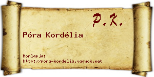 Póra Kordélia névjegykártya
